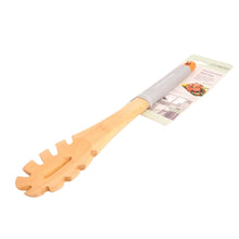 Load image into Gallery viewer, Spatulas/Utensils - Wooden Slotted Spaghetti Spoon - Wooden Spaghetti Spoon with Silicone Handle