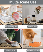 تحميل الصورة في عارض المعرض، Multifunctional mats used in various settings including dish drying, coffee preparation, dining, and pet feeding.