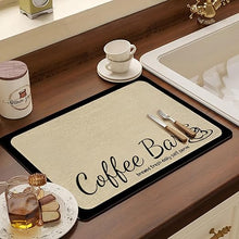 تحميل الصورة في عارض المعرض، 1 Coffee Bar Mat for Countertop (30x40cm) | Absorbent & Non-Slip Coffee Station Drying Mat