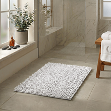 تحميل الصورة في عارض المعرض، 1 Pc Absorbent Luxury Chunky Chenille Bathroom Rug (50x80cm - 950 grams) | Ultra-Soft Non-Slip Bath Mat - White