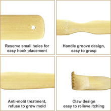 تحميل الصورة في عارض المعرض، Bamboo tongue scraper with features highlighted on a white background