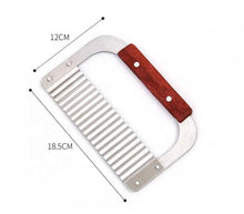 Load image into Gallery viewer, 1 Pc Crinkle Cutter - Wavy Slicer for Vegetables and Fruits with Wooden Handle