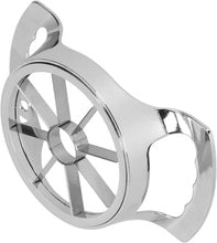 Load image into Gallery viewer, Metallic apple peeler on a white background