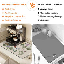 Load image into Gallery viewer, (45 x 60 cm) Absorbent Dish Drying Mat for Kitchen Counter | Foldable Rubber Drainer Pad for Dishes & Glasses