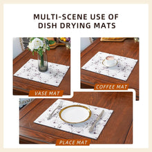 Load image into Gallery viewer, (45 x 60 cm) Absorbent Dish Drying Mat for Kitchen Counter | Foldable Rubber Drainer Pad for Dishes & Glasses
