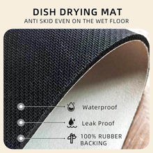 Load image into Gallery viewer, (45 x 60 cm) Absorbent Dish Drying Mat for Kitchen Counter | Foldable Rubber Drainer Pad for Dishes & Glasses
