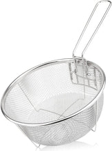 تحميل الصورة في عارض المعرض، Metal mesh strainer with handle on a white background