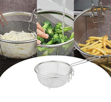 تحميل الصورة في عارض المعرض، Metal spider filter skimmer with images of vegetables and fries being cleaned.