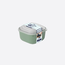 تحميل الصورة في عارض المعرض، Green food container with a clear lid on a white background
