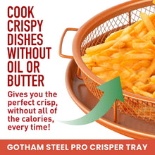 تحميل الصورة في عارض المعرض، Gotham Steel Pro Crisper Tray with French fries and promotional text on a white background