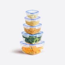 Load image into Gallery viewer, Food Storage Containers (Set of 5 - 500, 900, 1500, 2400 & 3750 ml.) - Square Sealed Food Containers