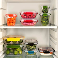تحميل الصورة في عارض المعرض، حاويات تخزين المواد الغذائية (طقم من 3 - 575 - 1075 و 1900 مل.) - حاويات تخزين مربعة الشكل محكمة الغلق