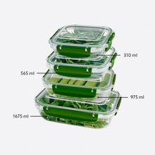 Load image into Gallery viewer, Food Storage Containers - Plastic Sealed Rectangular Set of 4 (310 - 565 - 975 - 1675 ml)