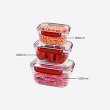 Load image into Gallery viewer, Food Storage Containers - Plastic Sealed Square Set of 3 (1800 - 3000 - 5000 ml)