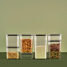 Load image into Gallery viewer, Food Storage Container - Acrylic Airtight Rectangle Stripe Container 2100 ml.