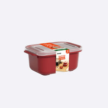 تحميل الصورة في عارض المعرض، Red food storage container with a clear lid on a white background