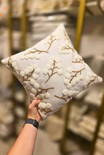 تحميل الصورة في عارض المعرض، Linen handmade runner and cushions set decorative cushion cover with cotton embroidery and floral design.