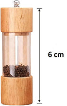 تحميل الصورة في عارض المعرض، Premium wooden and acrylic pepper grinder, adjustable coarseness, 6 cm height, showcasing whole peppercorns.