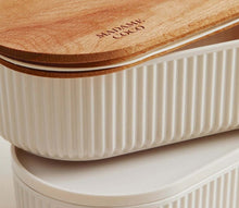 تحميل الصورة في عارض المعرض، Food Storage Container - Set of 2 Acrylic containers with Wooden lid ( 1000 ml. + 2000 ml. )