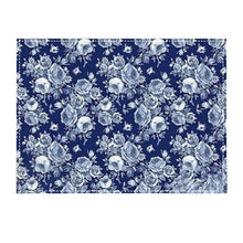 Load image into Gallery viewer, Floral pattern with white flowers on a blue background