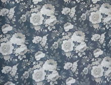 Load image into Gallery viewer, Floral patterned mat with white flowers on a blue background