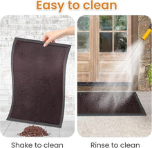 Load image into Gallery viewer, Easy to clean 45 x 75 cm outdoor doormat, shake dust off or rinse with water for maintenance.