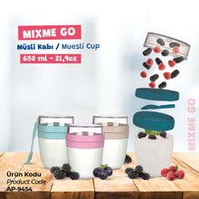 تحميل الصورة في عارض المعرض، Cups/Mugs/Jars/Jugs - Cocktail mix mug - 650 ml featuring colorful muesli cups with lids and berries.