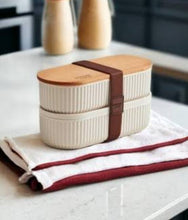 Load image into Gallery viewer, Food Storage Container - Set of 2 Acrylic containers with Wooden lid ( 1000 ml. + 2000 ml. )