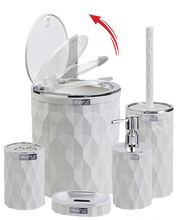 Load image into Gallery viewer, Bathroom Accessories Set - 5 Pcs Decor Bathroom Set (Diamond) - Silver Frame