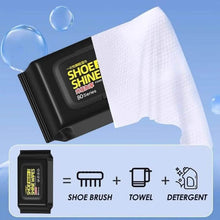 تحميل الصورة في عارض المعرض، Shoe cleaner wipes pack with towel and detergent, promoting effective shoe cleaning for all types.