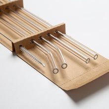 Load image into Gallery viewer, Straws - Reusable Drinking Glass Straws For Drinks - Set of 4 + Brush