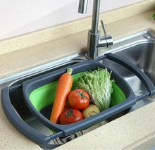 تحميل الصورة في عارض المعرض، Colanders - Sink Strainer & Sifter - Silicone Telescopic Folding Drain Basket, Vegetable &Fruit Colander Strainer With Extendable Handles