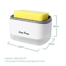 Load image into Gallery viewer, Soap Dispenser with Sponge Holder - Used for Kitchen Sink Dishes Washing Separate Sewage and Sponge