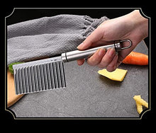 Load image into Gallery viewer, Crinkle Cutter - Wavy Slicer for Vegetables and Fruits with Stainless steel Handle