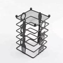 Load image into Gallery viewer, Cutlery Holder - Heavy Duty Stainless Steel Cutlery Rack With Black Tableware Stand
