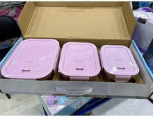 تحميل الصورة في عارض المعرض، Food Storage Containers - Glass with Airtight Lid – Set of 3 Rectangle ( 410 ml - 680 ml - 1040 ml )