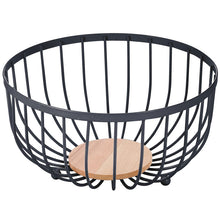 Load image into Gallery viewer, Bowls - Metal & Wood Modern Decorative Fruit Bowl ( 26.0 cm )