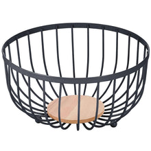 تحميل الصورة في عارض المعرض، Bowls - Metal & Wood Modern Decorative Fruit Bowl ( 26.0 cm )