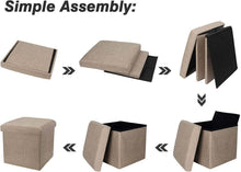 Load image into Gallery viewer, Storage Ottoman Cube - Seat Chest, Stool, Storage Box, Footrest, Foldable Storage Stool (30x30x30 cm)