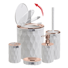 Load image into Gallery viewer, Bathroom Accessories Set - 5 Pcs Decor Bathroom Set (Diamond) - Copper Frame