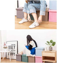 Load image into Gallery viewer, Storage Ottoman Cube - Seat Chest, Stool, Storage Box, Footrest, Foldable Storage Stool (30x30x30 cm)