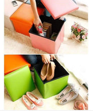 Load image into Gallery viewer, Storage Ottoman Cube - Seat Chest, Stool, Storage Box, Footrest, Foldable Storage Stool (30x30x30 cm)