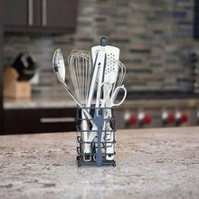 Load image into Gallery viewer, Cutlery Holder - Heavy Duty Stainless Steel Cutlery Rack With Black Tableware Stand