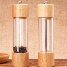 تحميل الصورة في عارض المعرض، Premium wooden pepper and spice grinder set with adjustable coarseness and transparent acrylic mill.