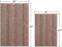 Load image into Gallery viewer, 1 Pc Absorbent Luxury Chunky Chenille Bathroom Rug (50x80cm - 950 grams) | Ultra-Soft Non-Slip Bath Mat - Grey