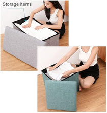 Load image into Gallery viewer, Storage Ottoman Cube - Seat Chest, Stool, Storage Box, Footrest, Foldable Storage Stool (30x30x30 cm)