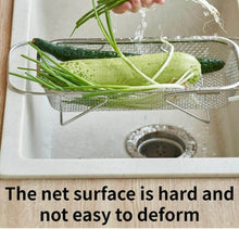 تحميل الصورة في عارض المعرض، Colanders - Retractable Stainless Steel Over The Sink Strainer , Sink Washing Drying Rack, Expandable Strainer Basket, Mesh, Fruits, Vegetables