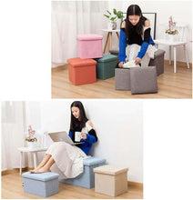 Load image into Gallery viewer, Storage Ottoman Cube - Seat Chest, Stool, Storage Box, Footrest, Foldable Storage Stool (30x30x30 cm)