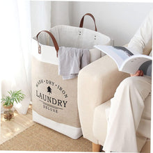 Load image into Gallery viewer, Laundry Bags - Big Laundry Bag with Handle with leather handle
