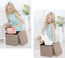 Load image into Gallery viewer, Storage Ottoman Cube - Seat Chest, Stool, Storage Box, Footrest, Foldable Storage Stool (30x30x30 cm)
